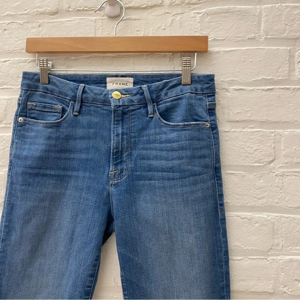 Frame || Le Crop Mini Boot Jeans‎ Stretch Slit Morongo Blue Wash 27 - Picture 3 of 9